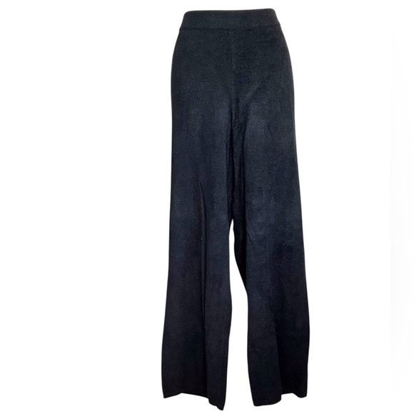 Encore by Idina Menzel Pants - ENCORE by IDINA MENZEL Women's Plush Black Wide-Leg Pants, Elastic Waist. L